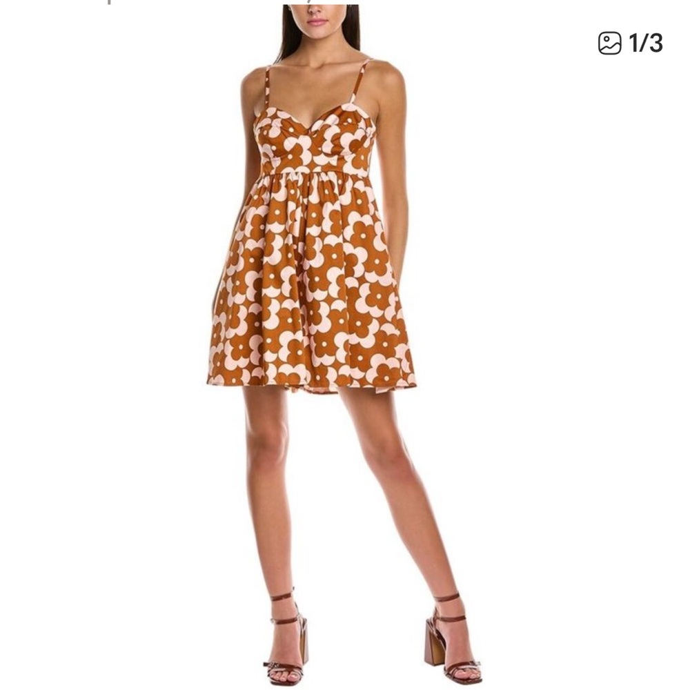 Hutch Brown and White Floral Romper Dress